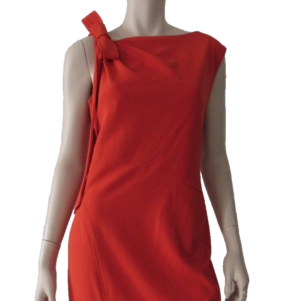 CALVIN KLEIN Bow Neckline Split Sheath Dress 12